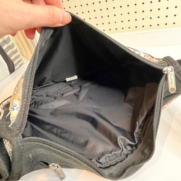 LeSportsSac | Vintage Deluxe Crossbody Shoulder Satchel Hearts Flowers + Pouch - Picture 6 of 10